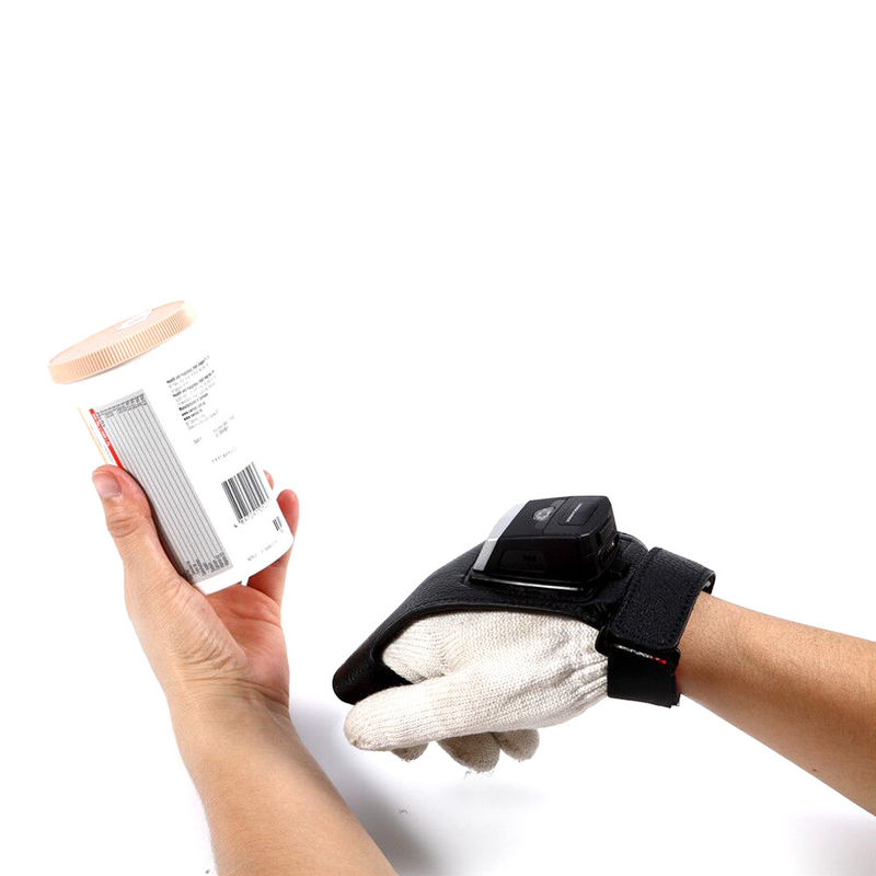 GS02 IP65 บลูทู ธ แบบพกพา Finger Trigger QR Code เครื่องอ่านบาร์โค้ด Ring Wearable Android Scanner